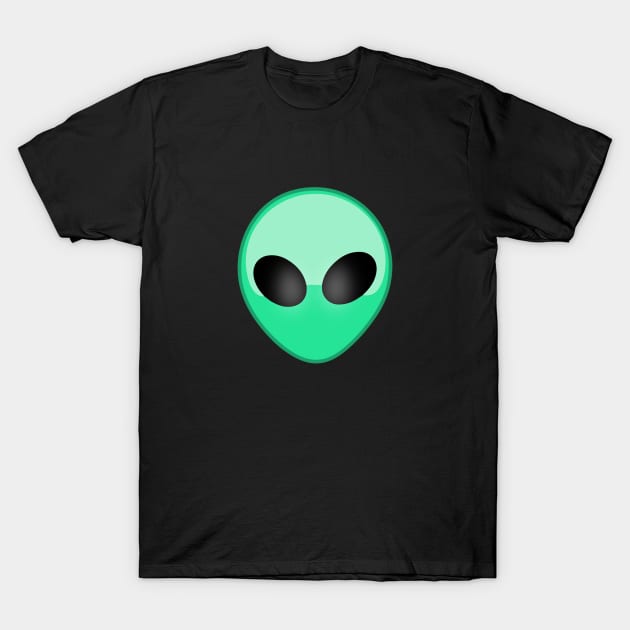 Green alien head T-Shirt by Leap Arts